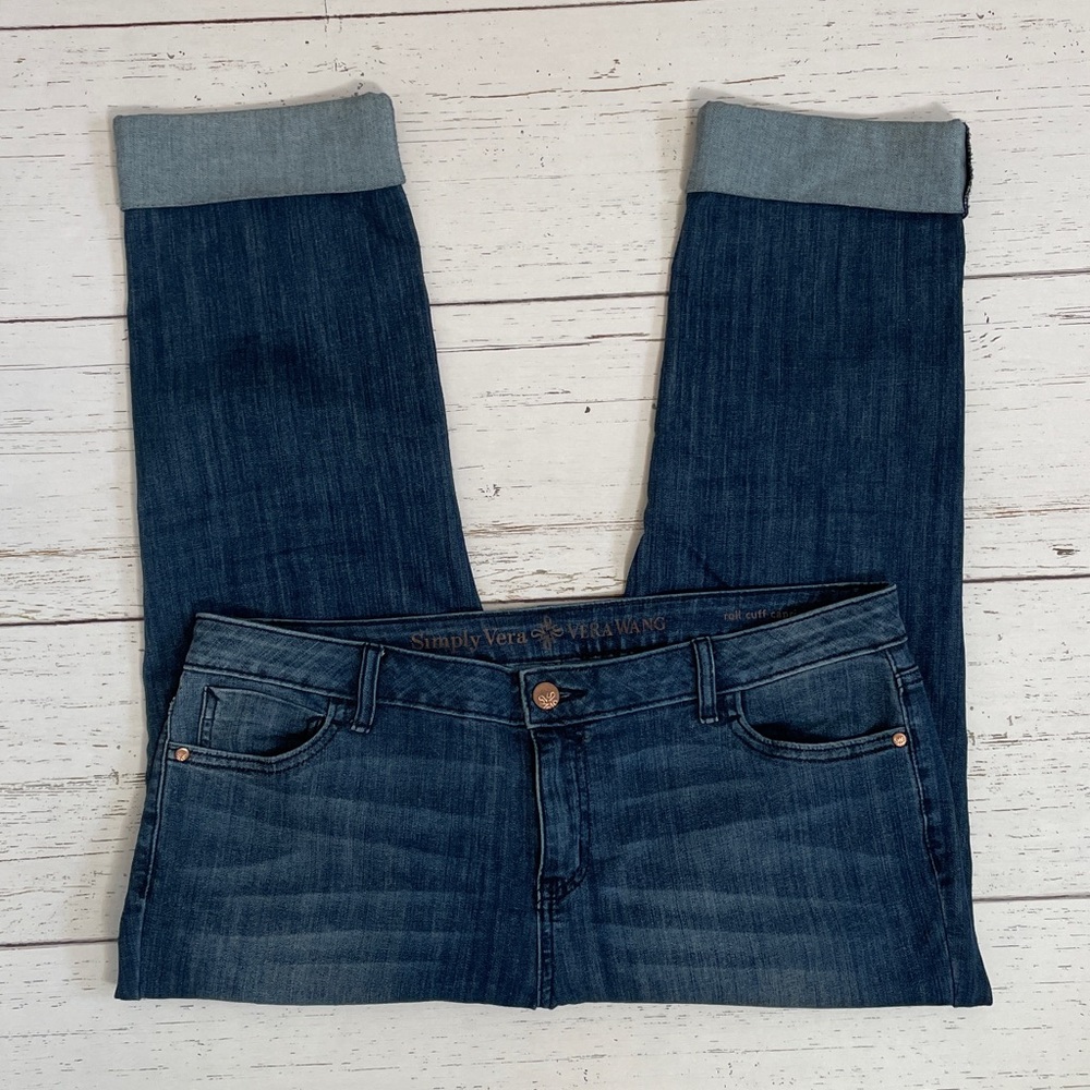 Simply Vera Vera Wang Roll Cuff Denim Capri Jeans, size 12 - Picture 10 of 16
